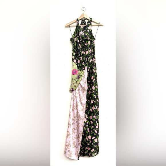 NWT Zara Limited Edition 100% Silk Floral Maxi Dress in Green Multi Sz S - Picture 14 of 16